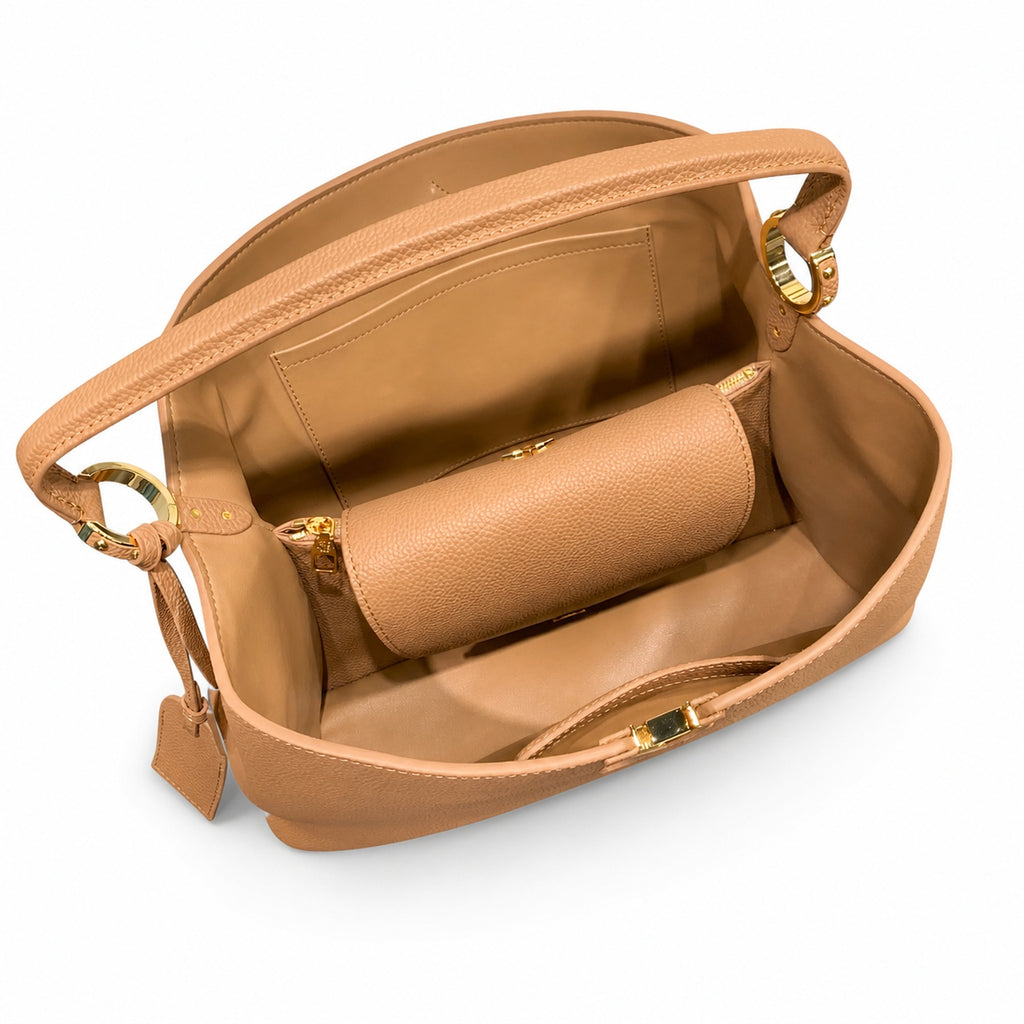 Louis Vuitton Capucines Leather Brown Gold Handbag