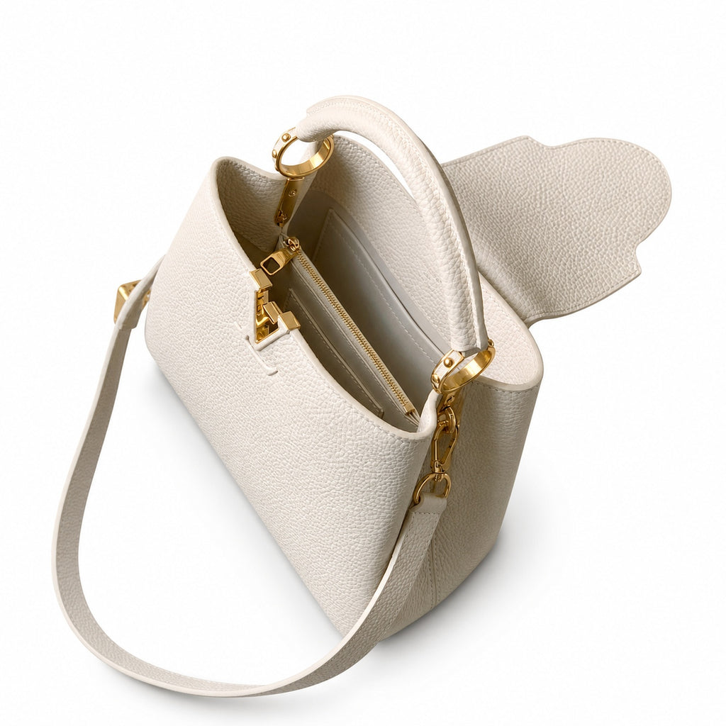 Louis Vuitton Capucines Small Leather White Handbag