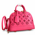 Louis Vuitton Alma Embroidered Leather Red Handbag