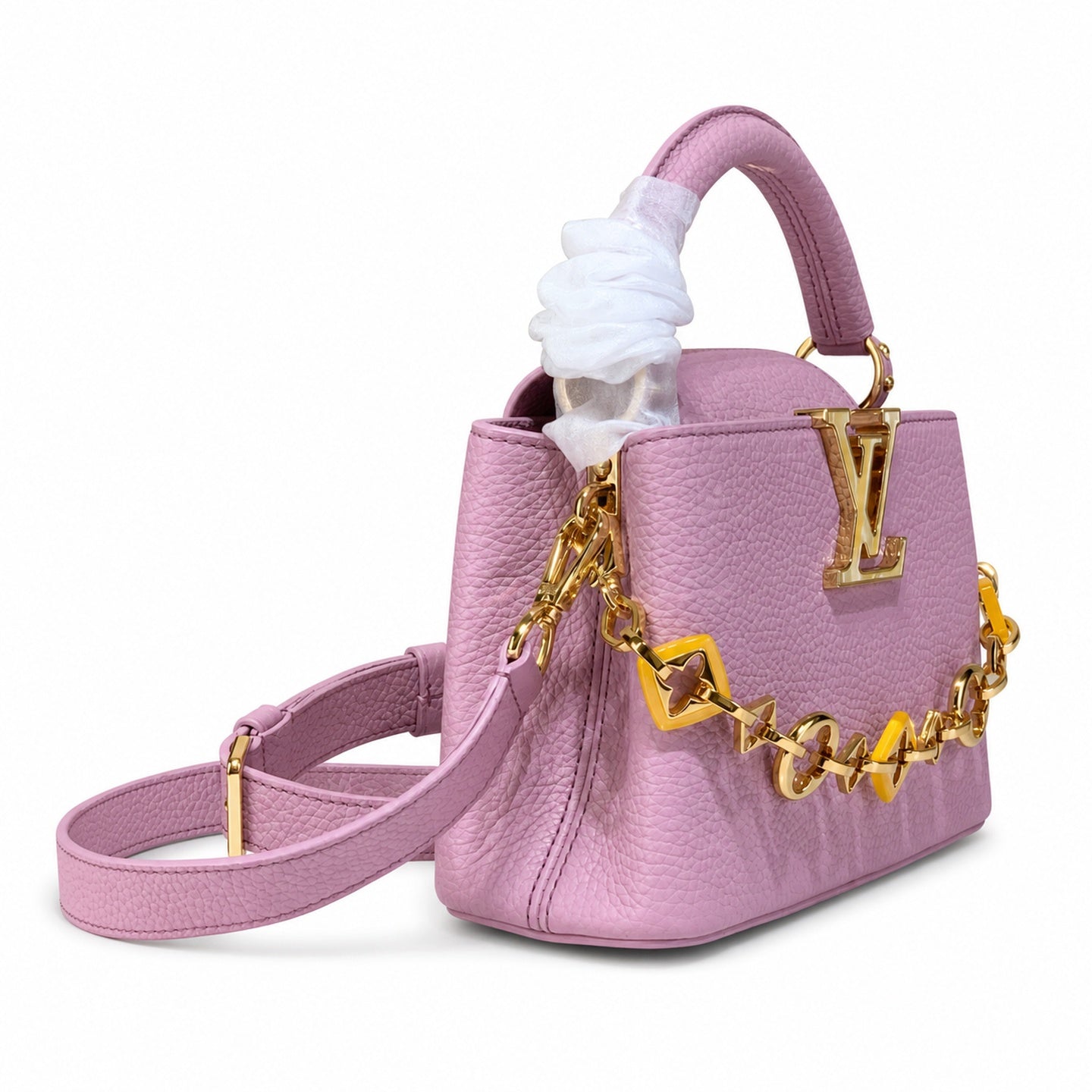 Louis Vuitton Capucines Mini Leather Purple Handbag