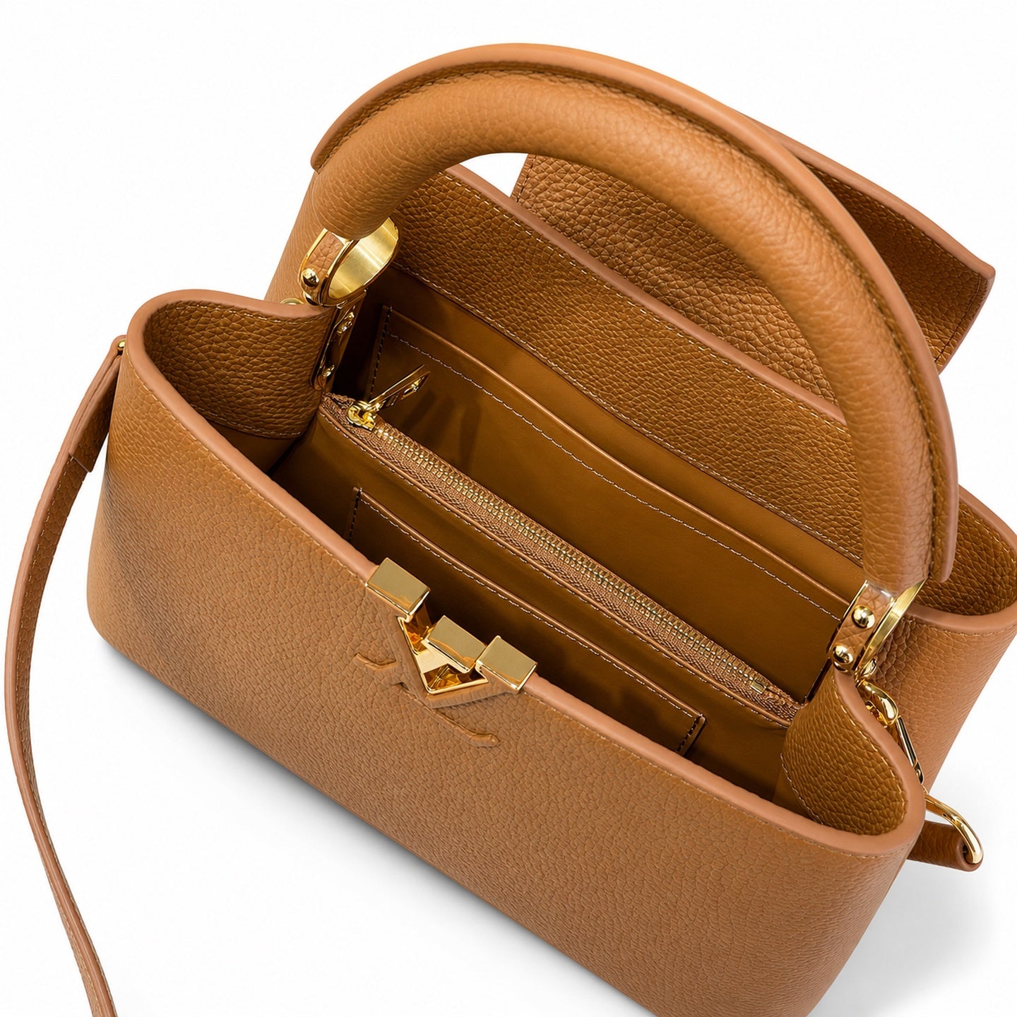 Louis Vuitton Capucines Leather Brown Handbag
