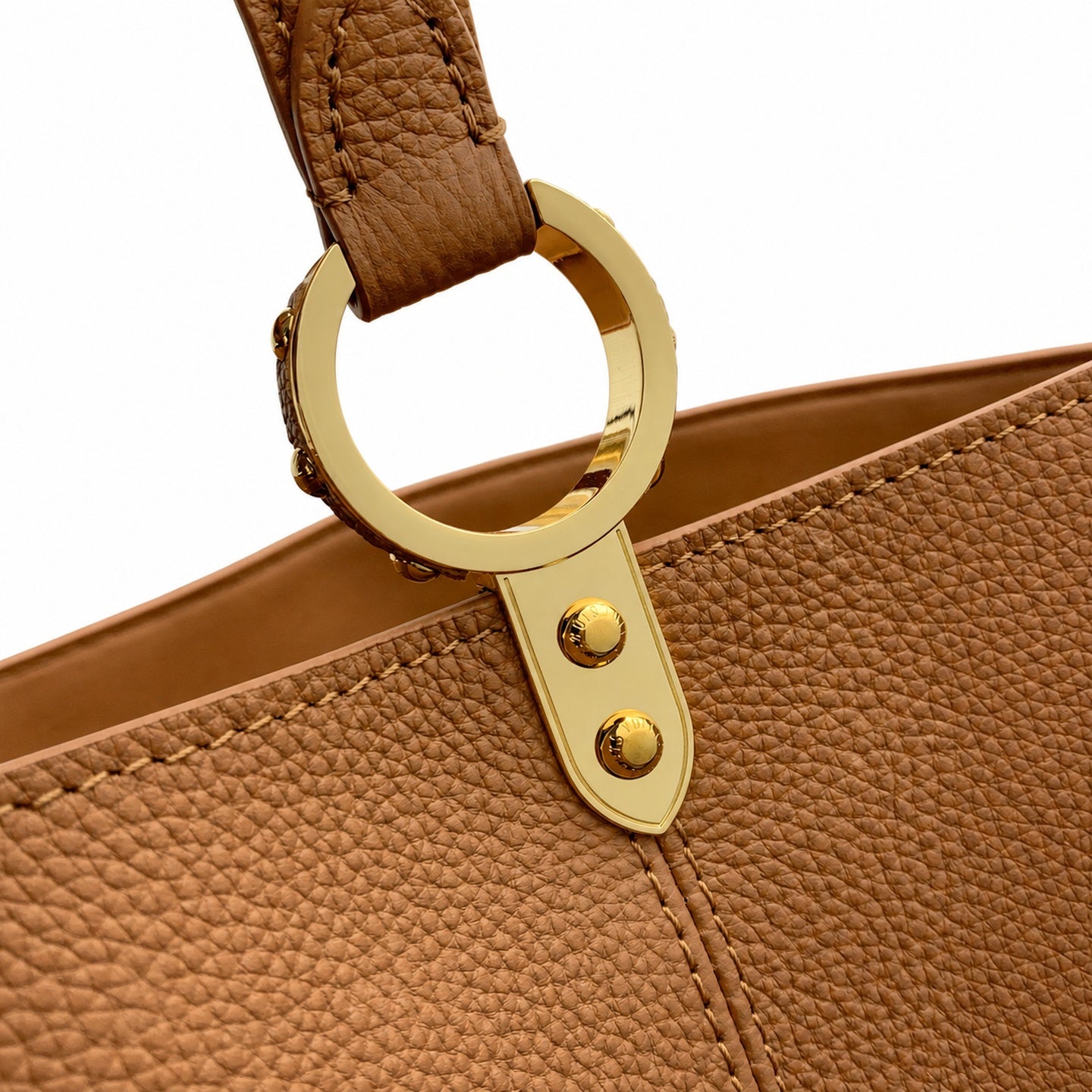 Louis Vuitton Capucines Leather Brown Gold Handbag