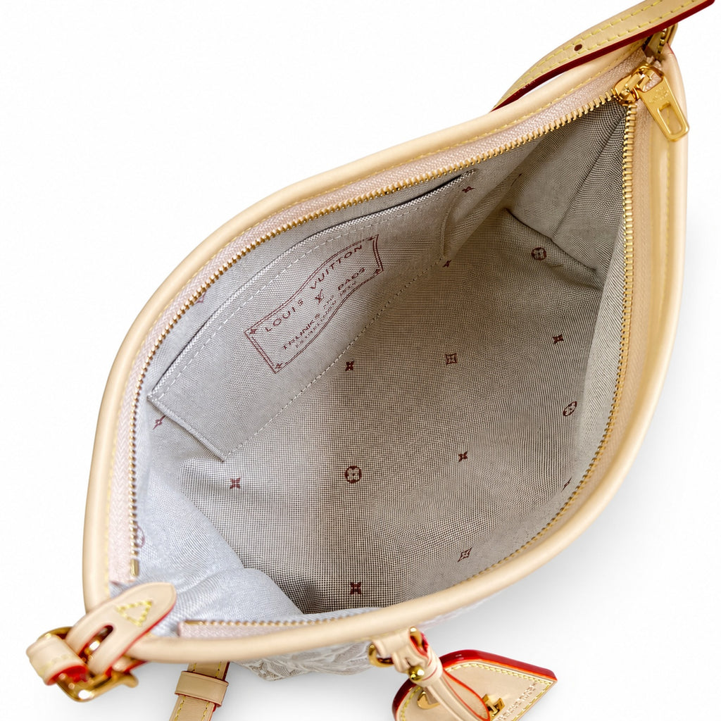 Louis Vuitton CarryAll Embroidered Cotton Canvas Jacquard Leather Handbag