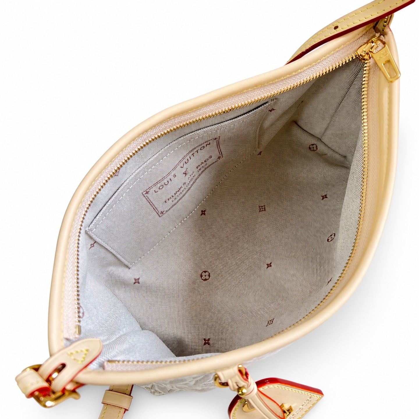 Louis Vuitton CarryAll Embroidered Cotton Canvas Jacquard Leather Handbag