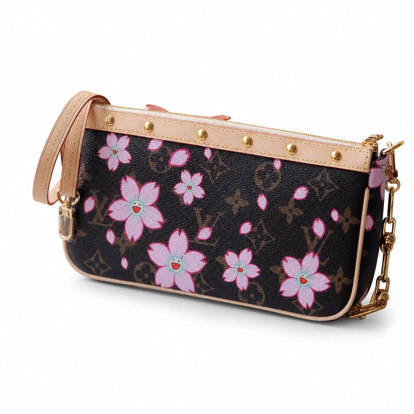 Louis Vuitton Takashi Murakami Canvas Leather Handbag