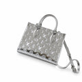 Louis Vuitton OnTheGo Small Cotton Canvas Silver Handbag