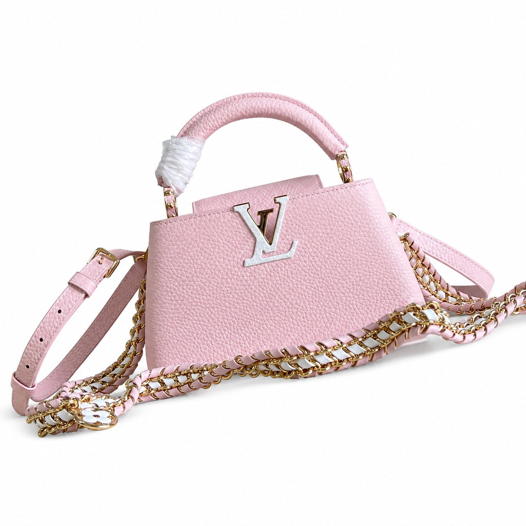 Louis Vuitton Capucines Mini Knit Leather Pink Handbag