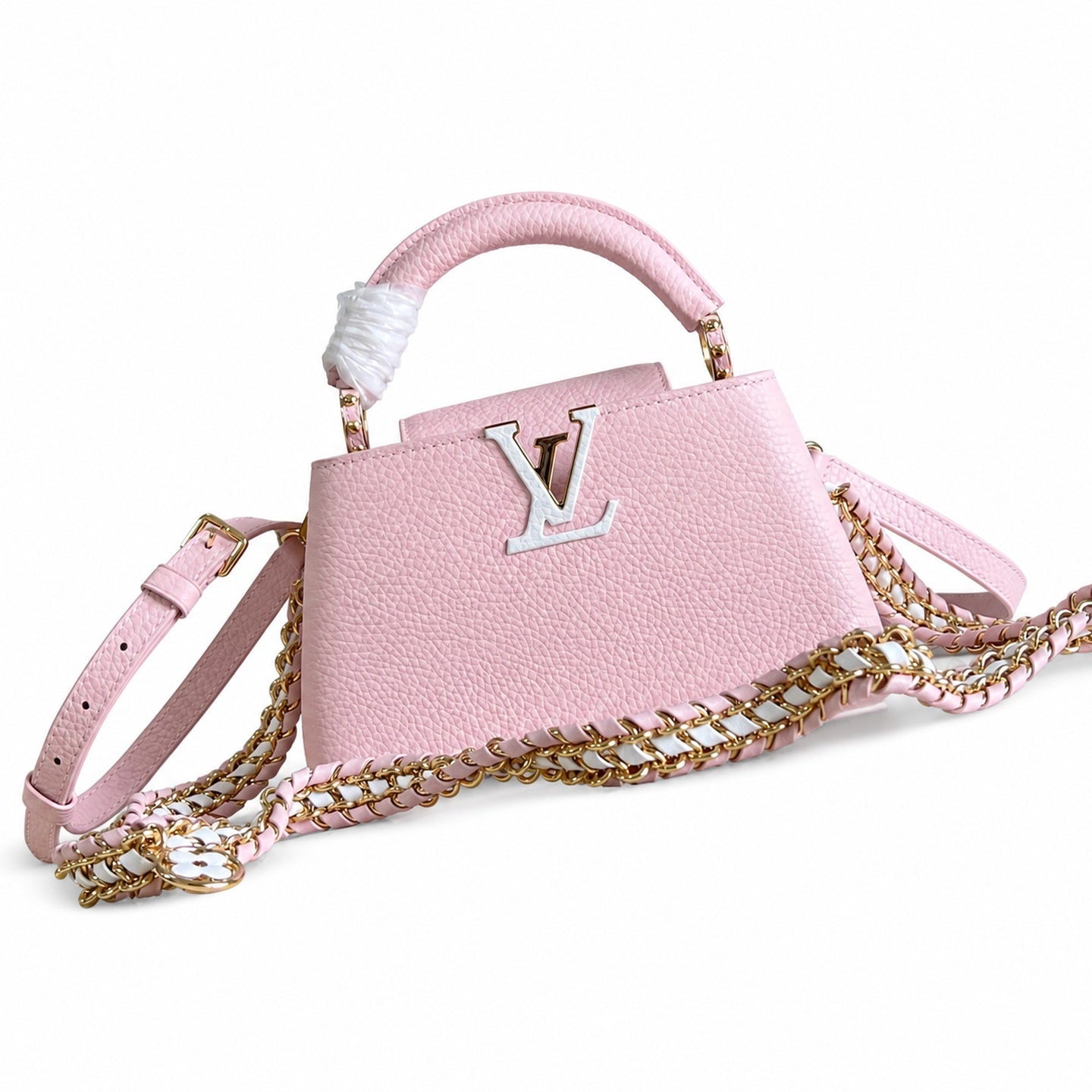 Louis Vuitton Capucines Mini Knit Leather Pink Handbag