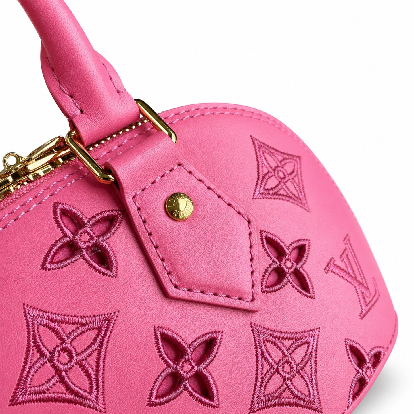 Louis Vuitton Alma Embroidered Leather Red Handbag