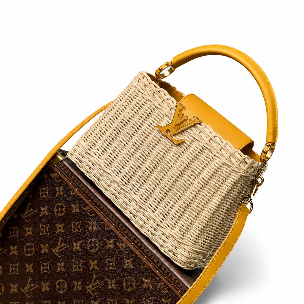 Louis Vuitton Capucines Small Leather Yellow Handbag