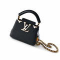 Louis Vuitton Capucines Leather Black White Handbag