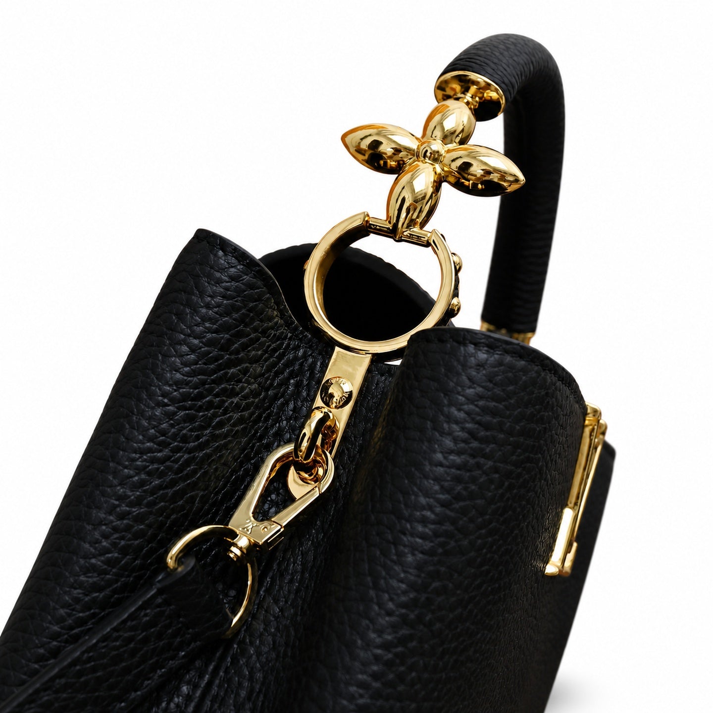 Louis Vuitton Capucines Leather Black Handbag