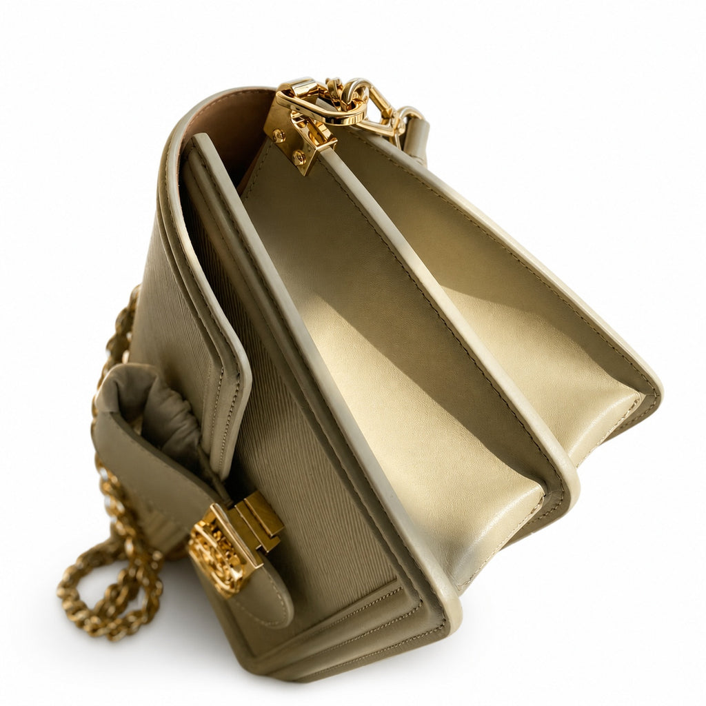 Louis Vuitton Dauphine Medium Leather Khaki Handbag