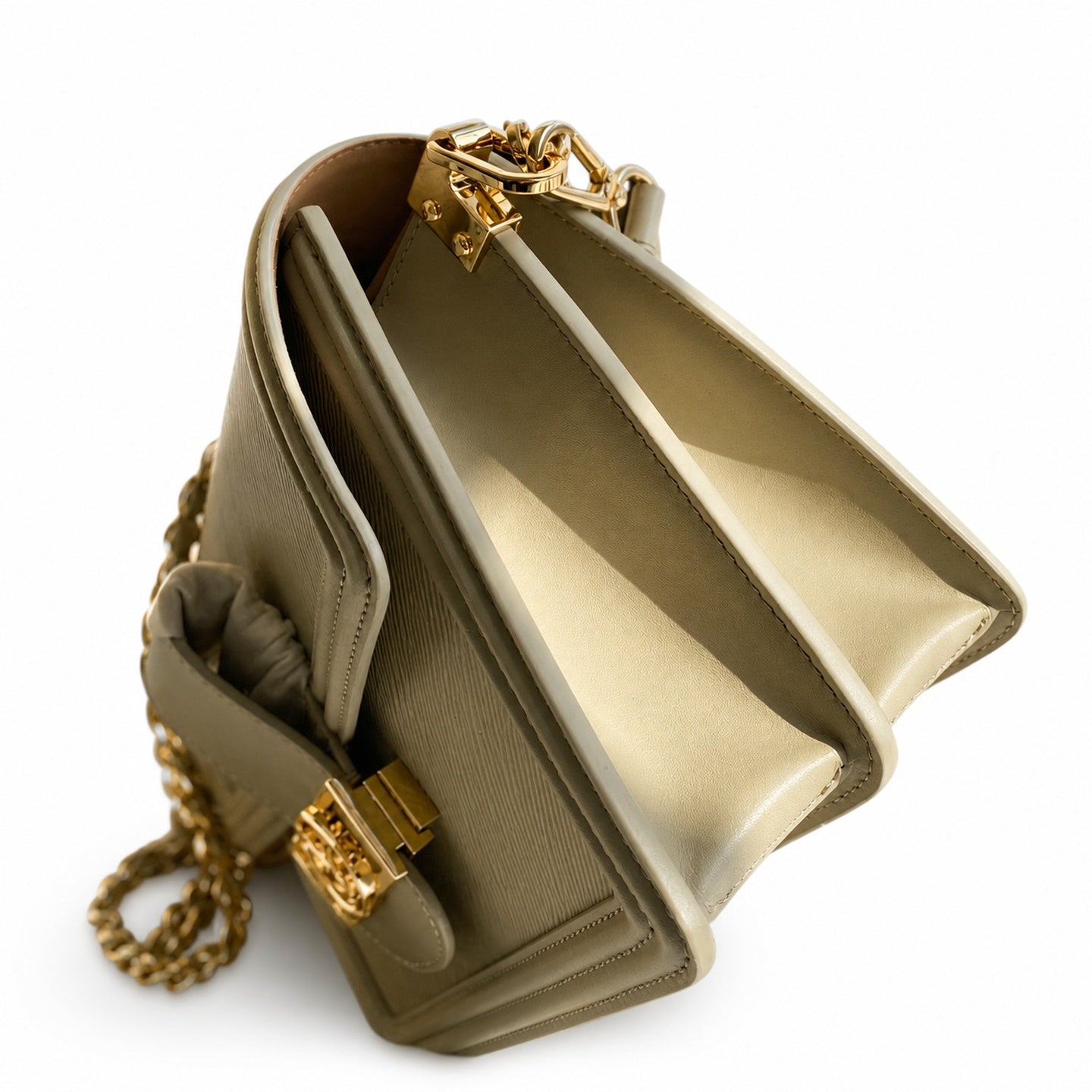 Louis Vuitton Dauphine Medium Leather Khaki Handbag