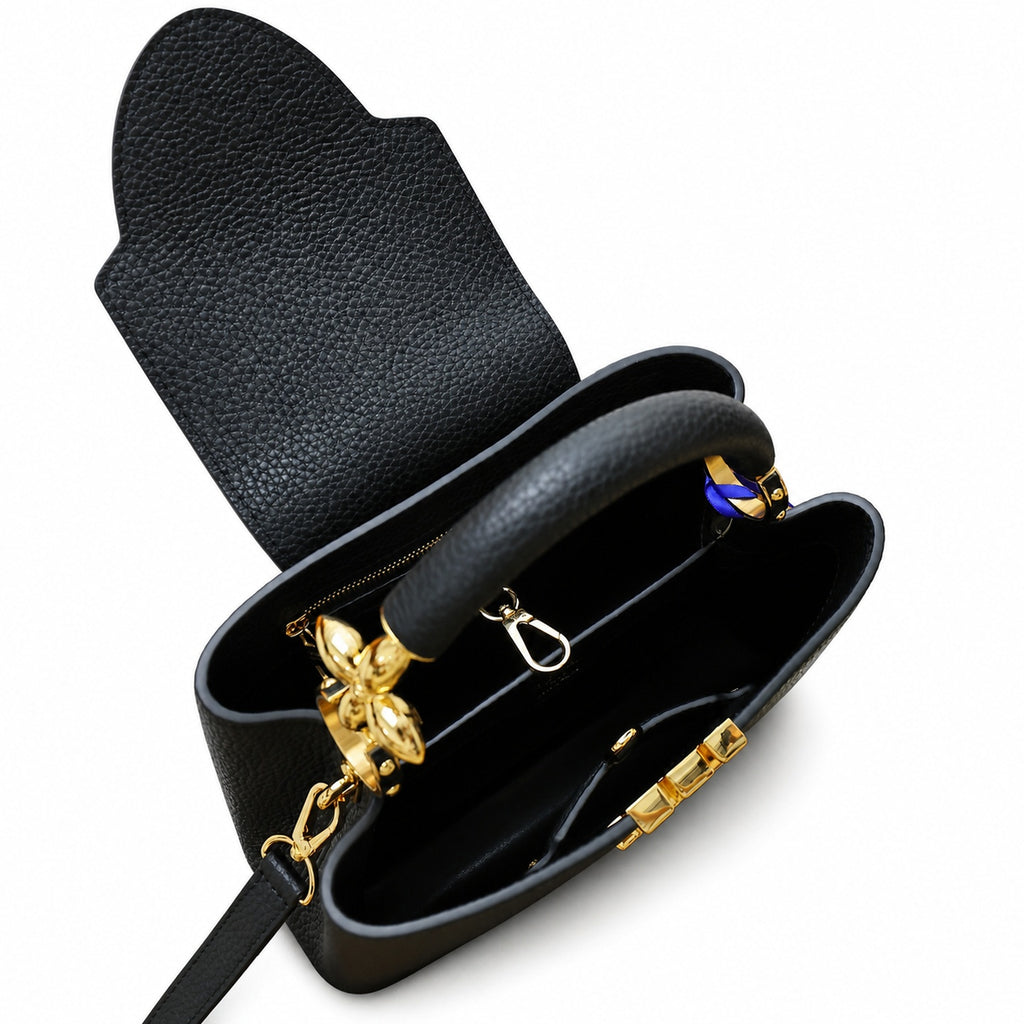 Louis Vuitton Capucines Leather Black Handbag