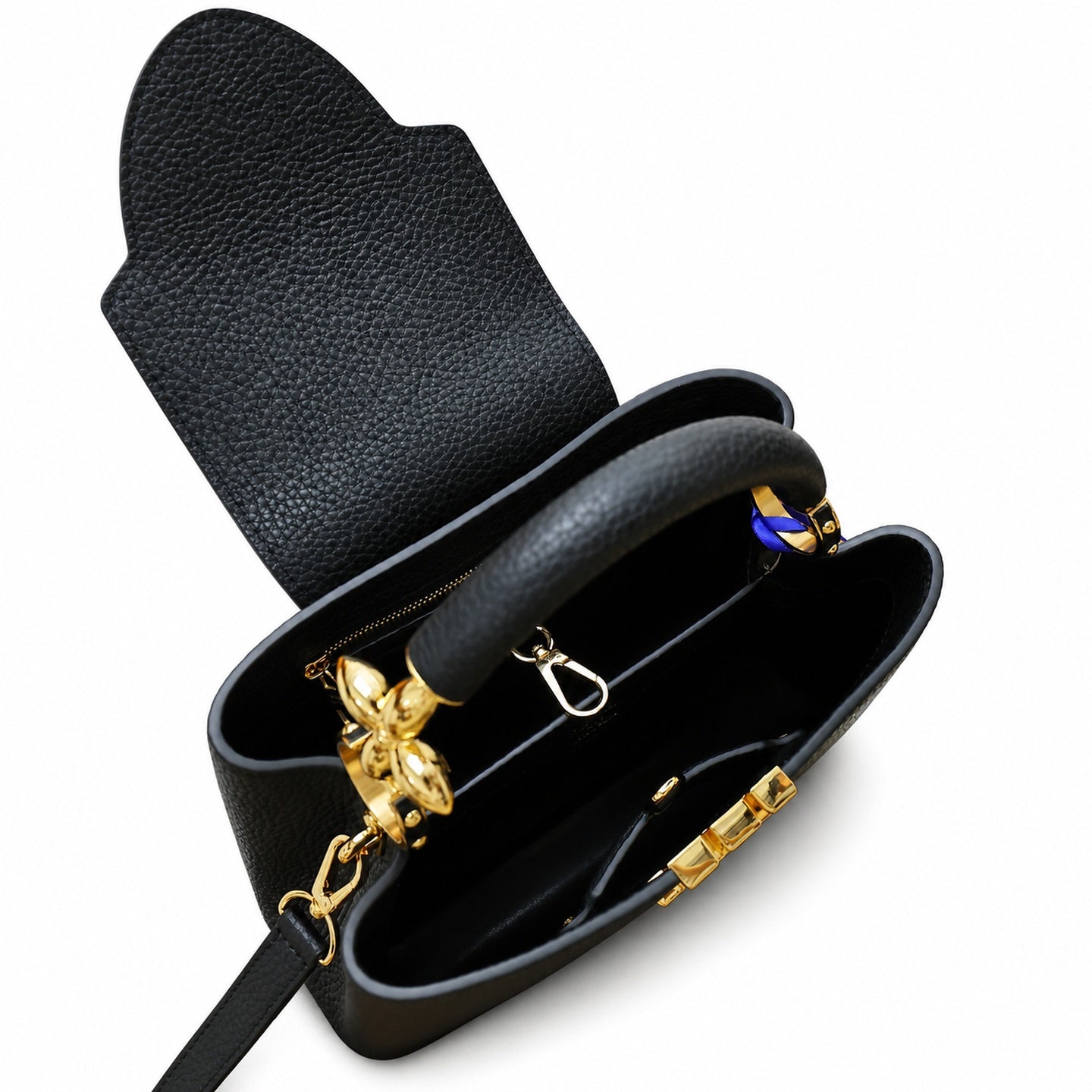 Louis Vuitton Capucines Leather Black Handbag