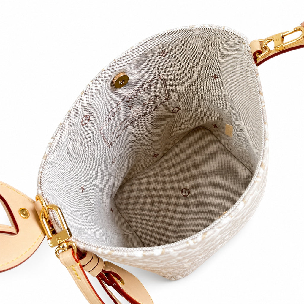 Louis Vuitton All In Embroidered Cotton Canvas Jacquard Leather Handbag