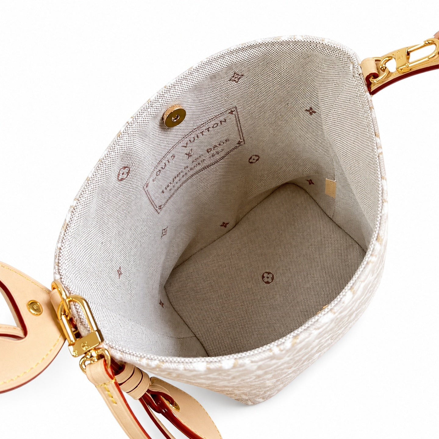 Louis Vuitton All In Embroidered Cotton Canvas Jacquard Leather Handbag