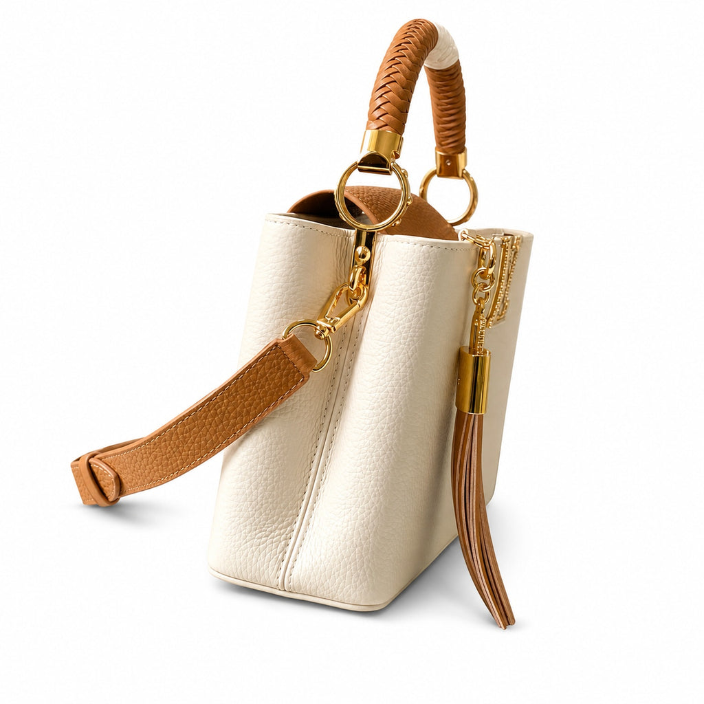 Louis Vuitton Capucines Leather White Brown Handbag