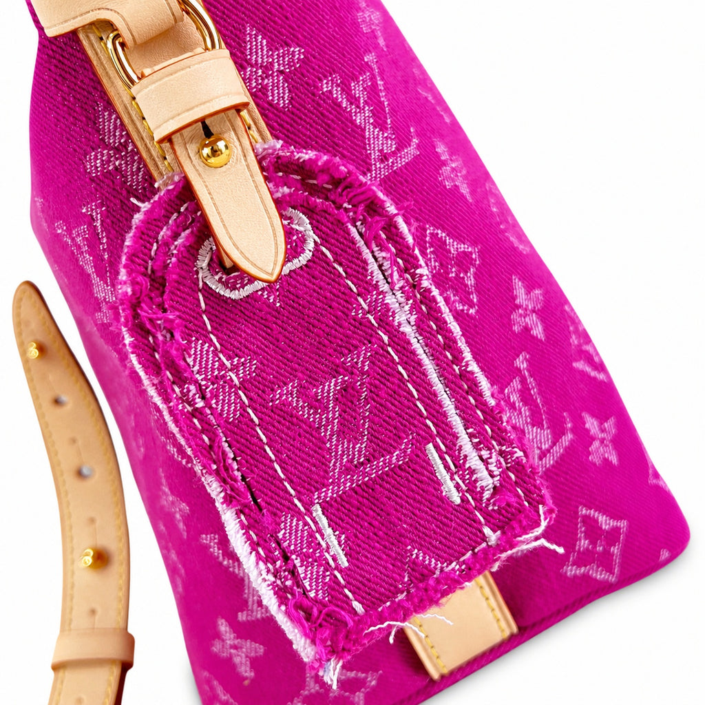 Louis Vuitton All In Denim Leather Red Handbag