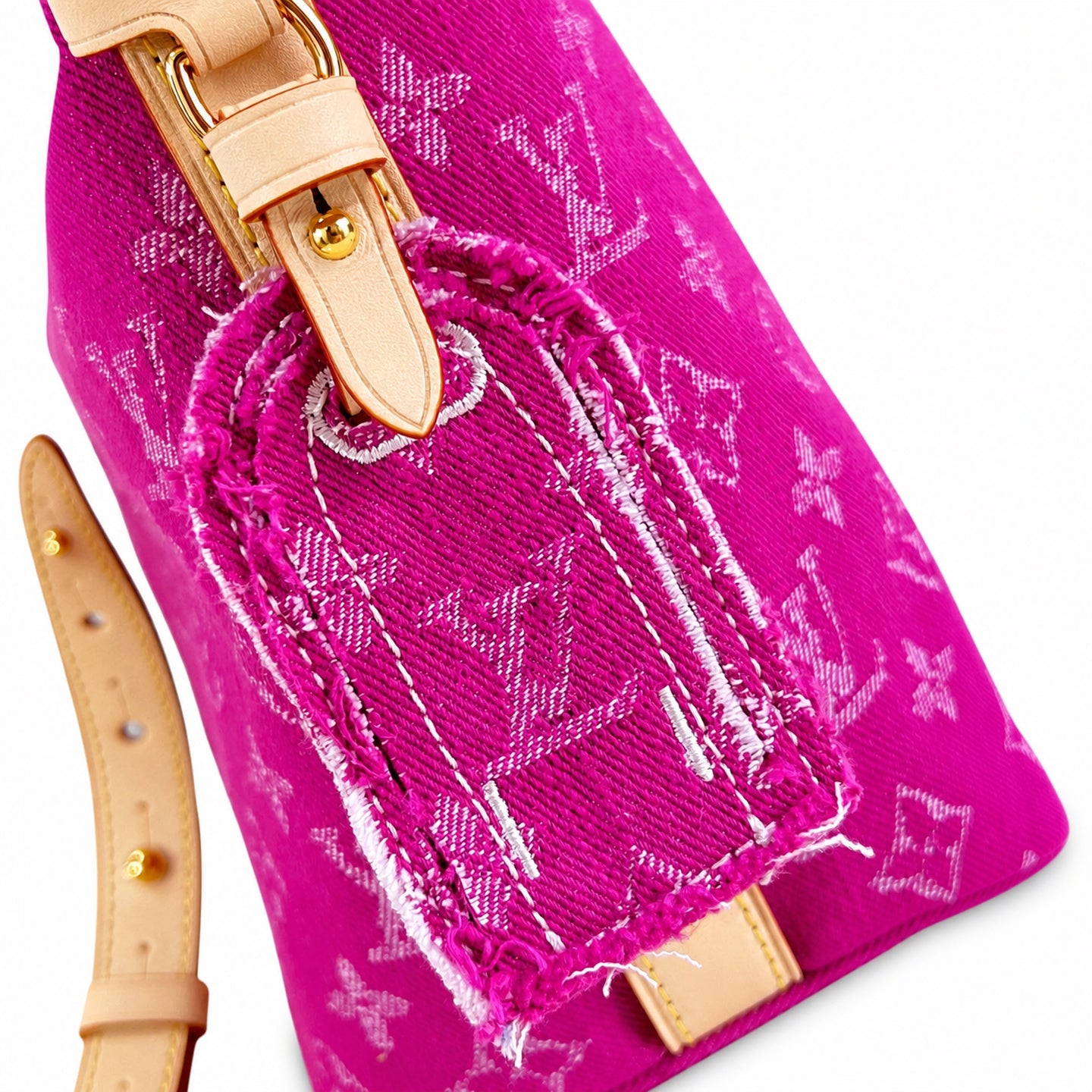 Louis Vuitton All In Denim Leather Red Handbag