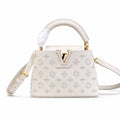 Louis Vuitton Capucines Mini Jacquard Leather White Handbag