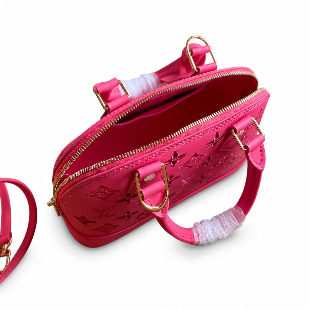 Louis Vuitton Alma Embroidered Leather Red Handbag