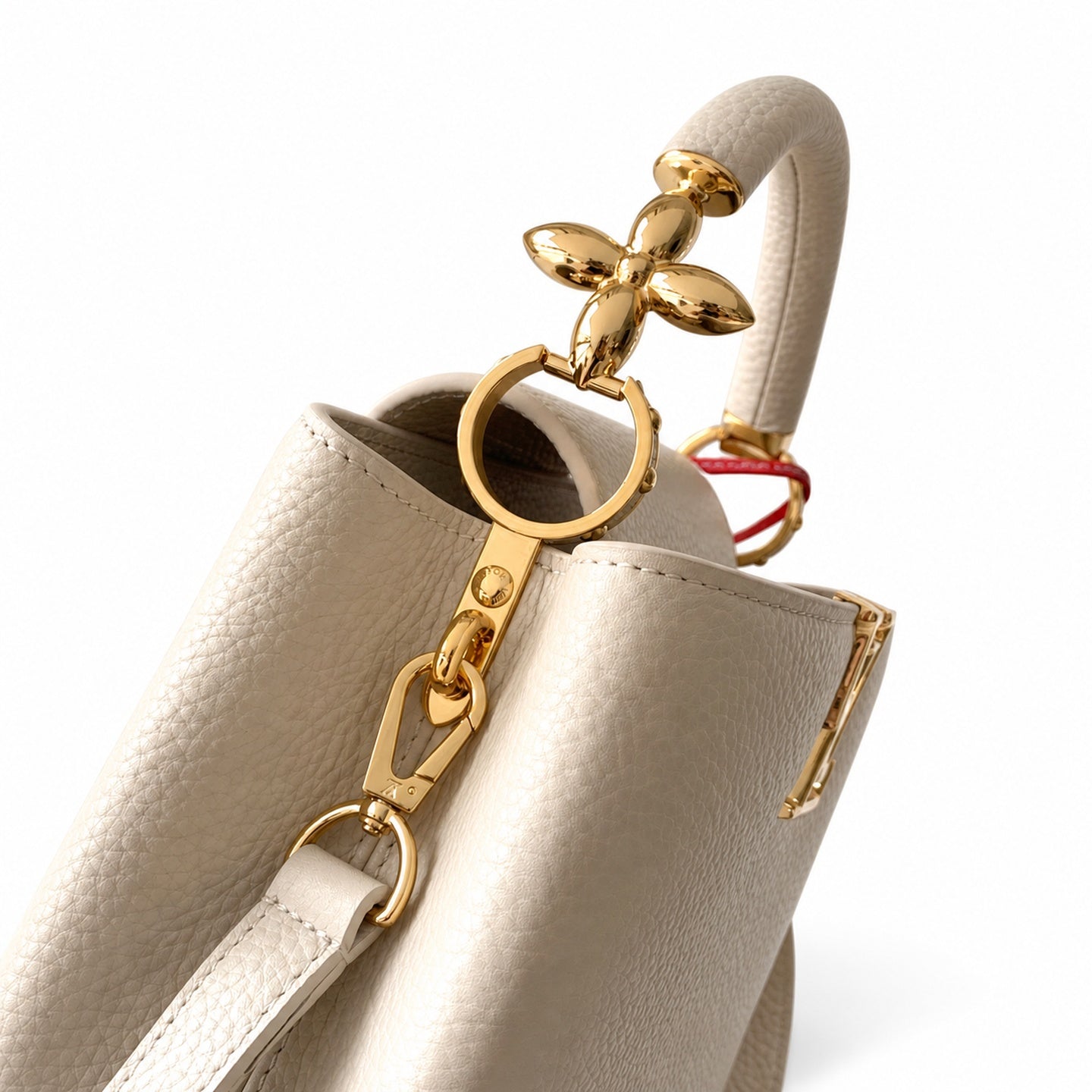 Louis Vuitton Capucines Leather White Handbag