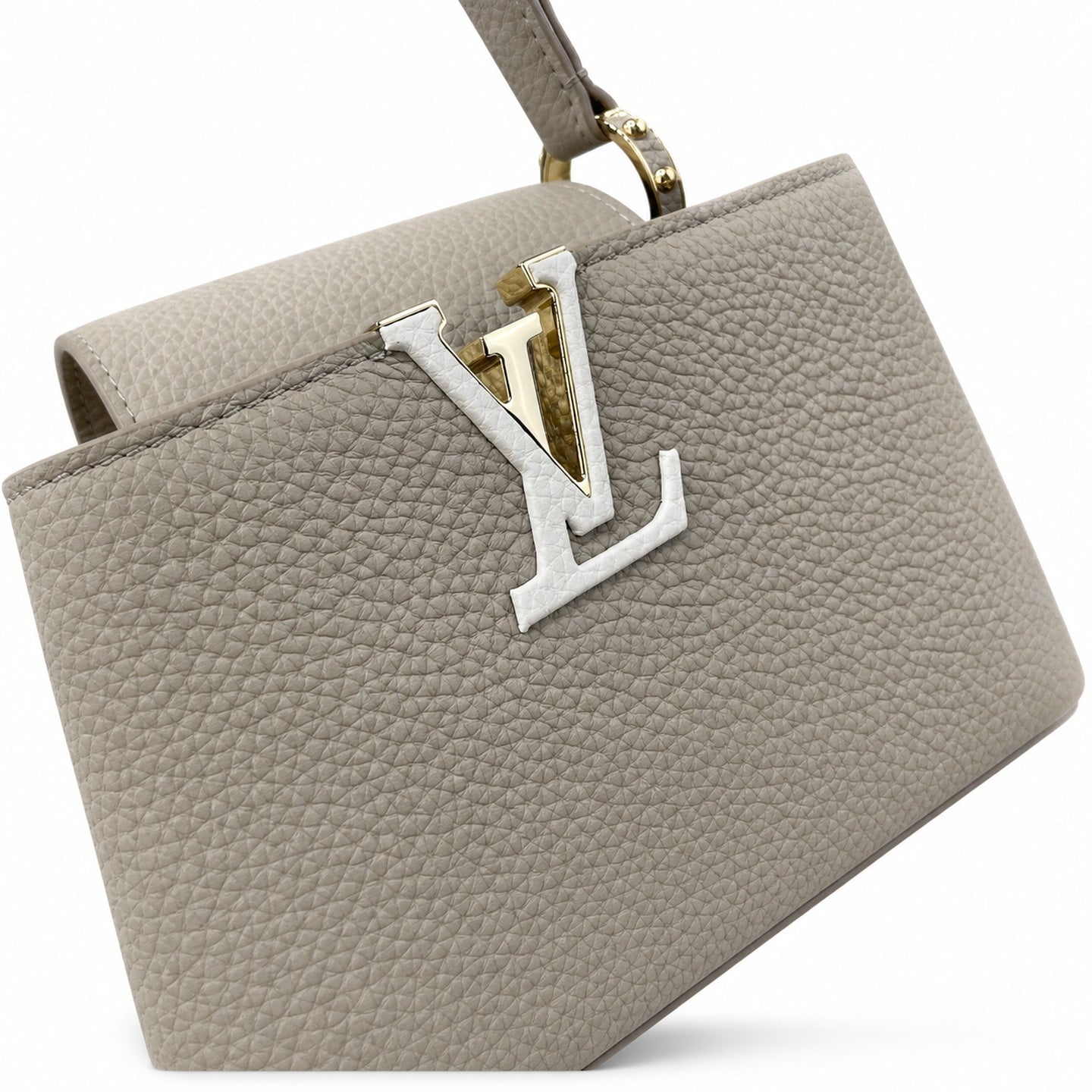 Louis Vuitton Capucines Mini Knit Leather Black Gray Pink Handbag