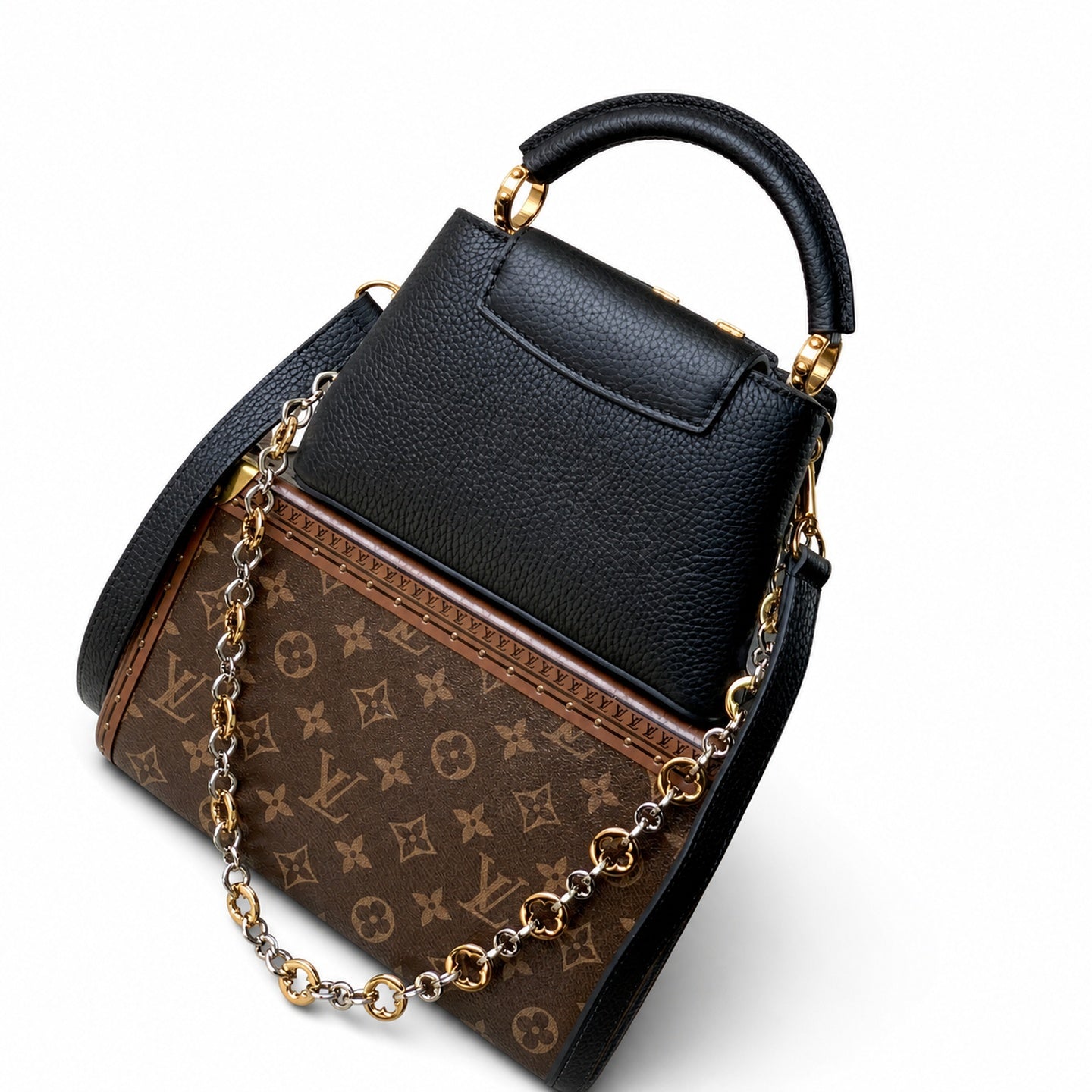 Louis Vuitton Capucines Mini Leather Black Handbag