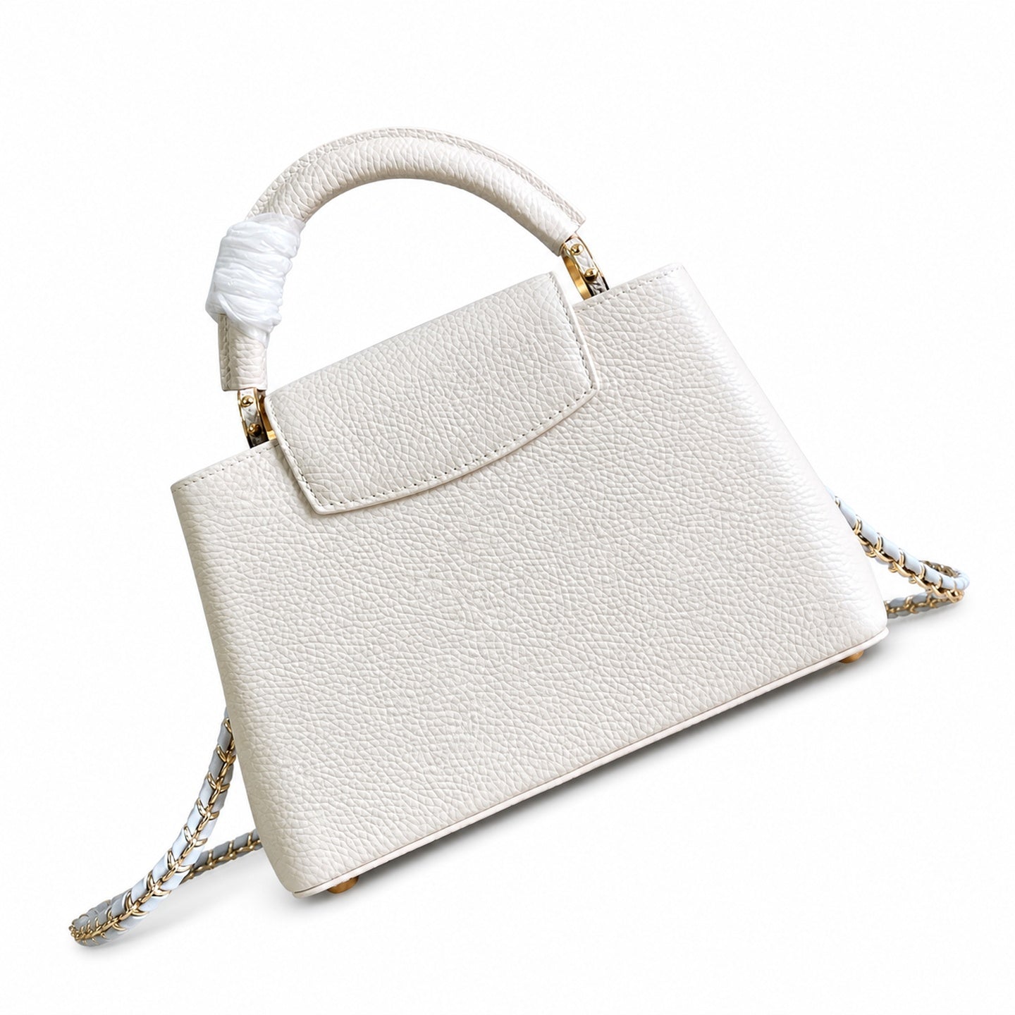 Louis Vuitton Capucines Small Leather White Blue Handbag