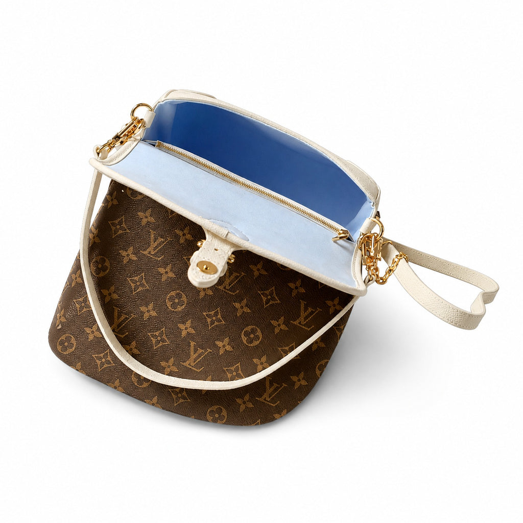 Louis Vuitton Diane Small Leather White Blue Gold Handbag