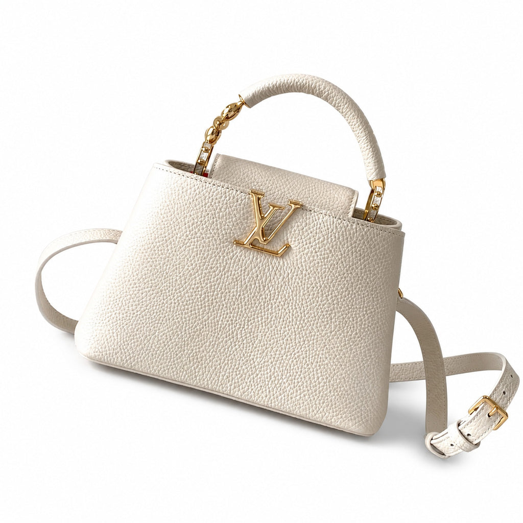 Louis Vuitton Capucines Leather White Handbag