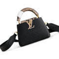 Louis Vuitton Capucines Mini Snakeskin Leather Black Handbag