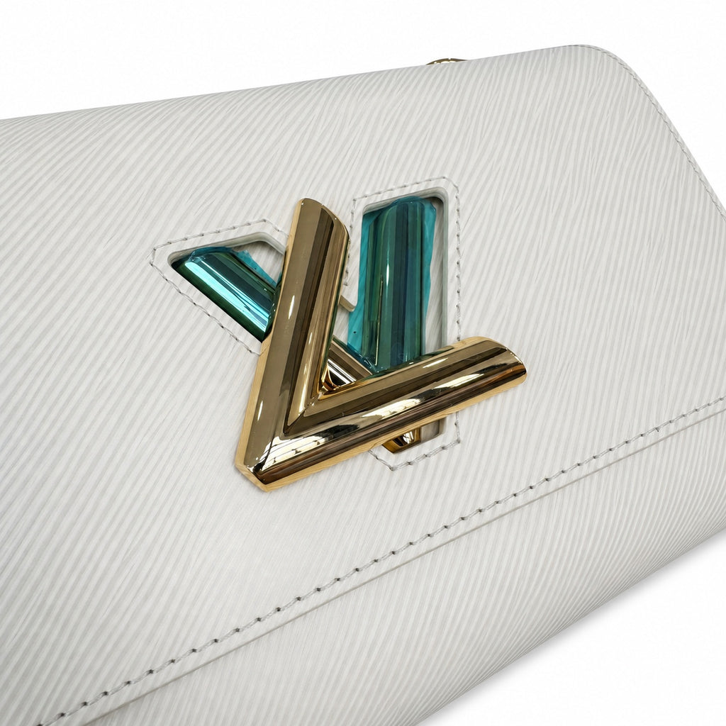 Louis Vuitton Twist Medium Embroidered Leather White Handbag