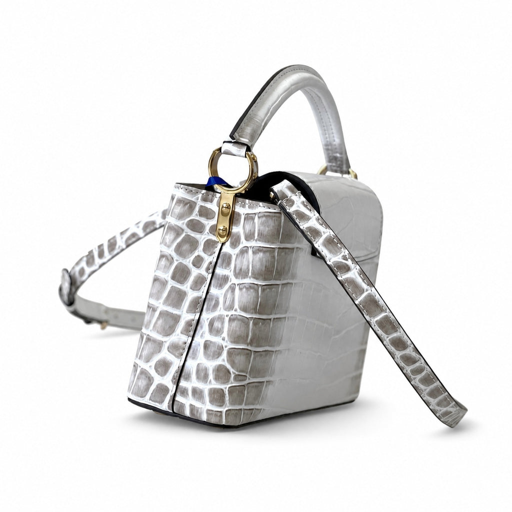 Louis Vuitton Capucines Mini Leather White Gold Handbag