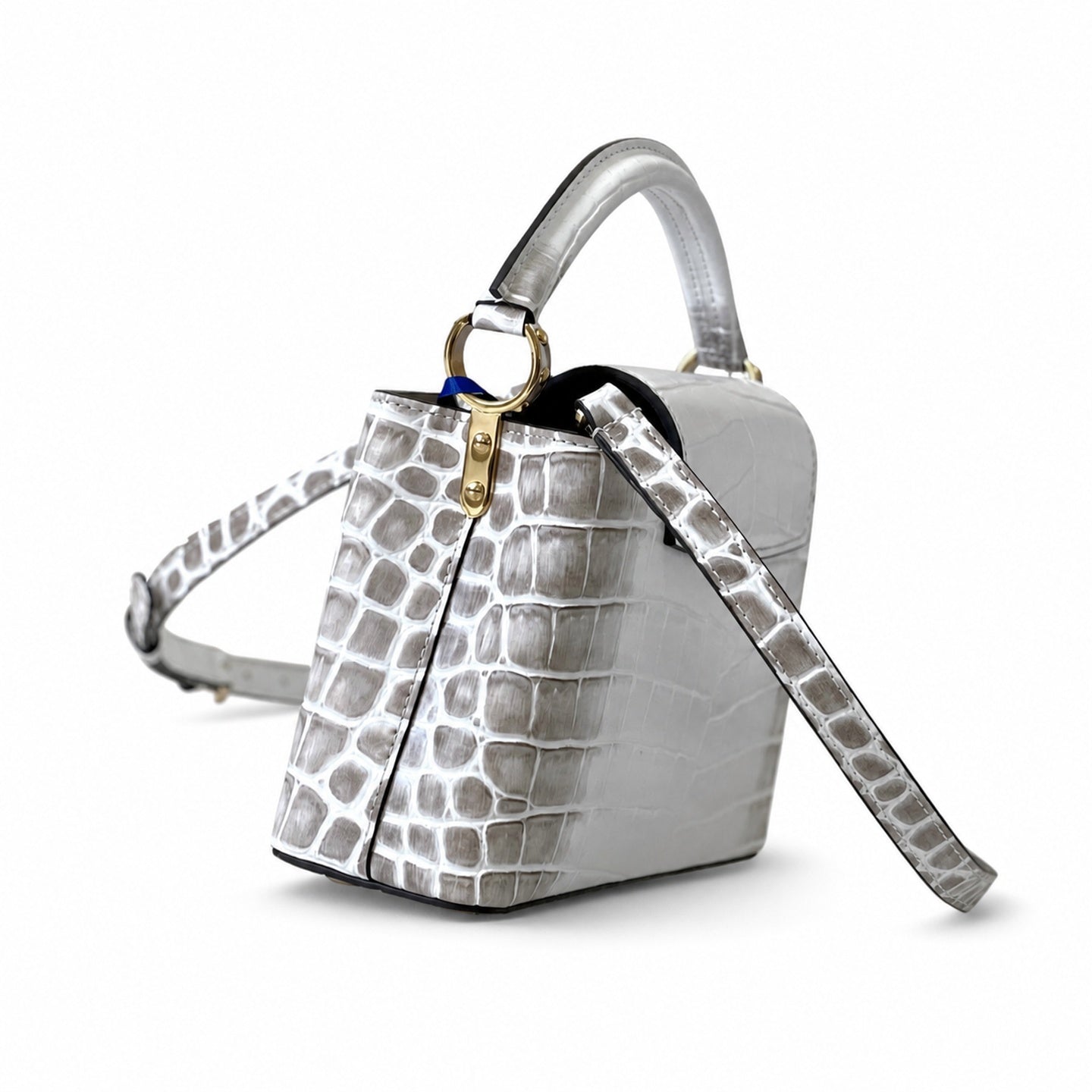 Louis Vuitton Capucines Mini Leather White Gold Handbag