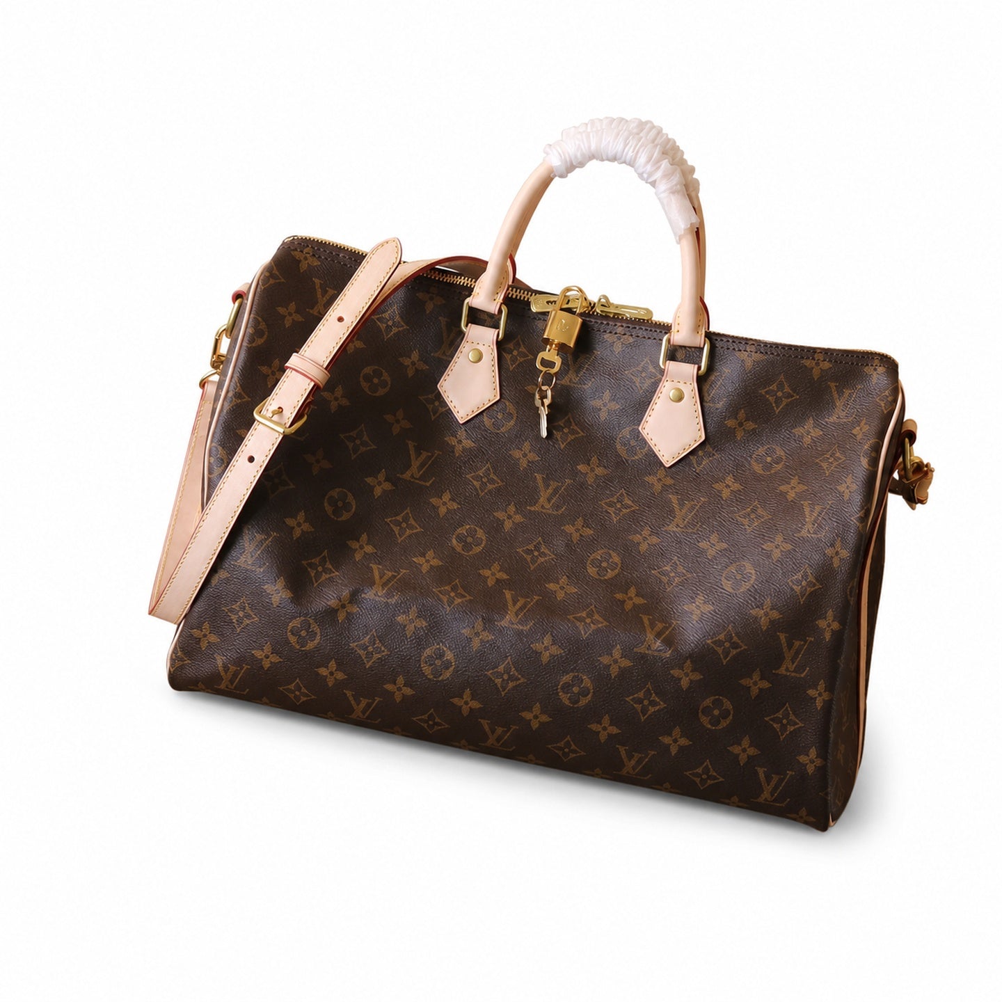 Louis Vuitton Speedy Bandouliere Canvas Leather Handbag
