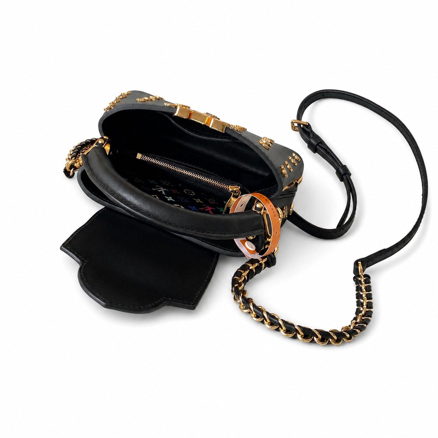 Louis Vuitton Takashi Murakami Leather Black White Handbag