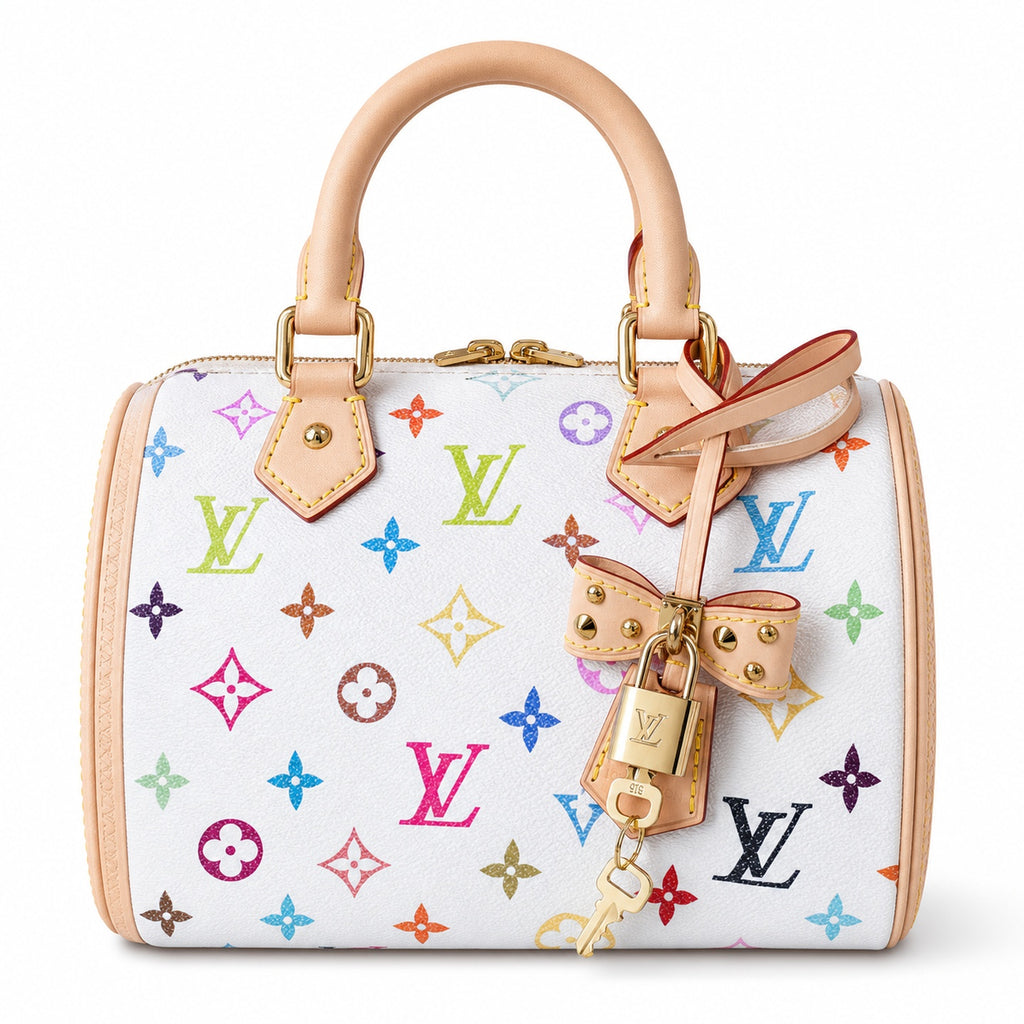 Louis Vuitton OnTheGo Small Canvas Leather White Handbag