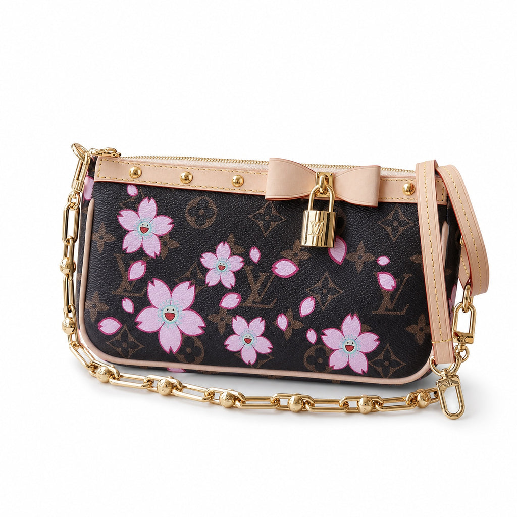 Louis Vuitton Takashi Murakami Canvas Leather Handbag