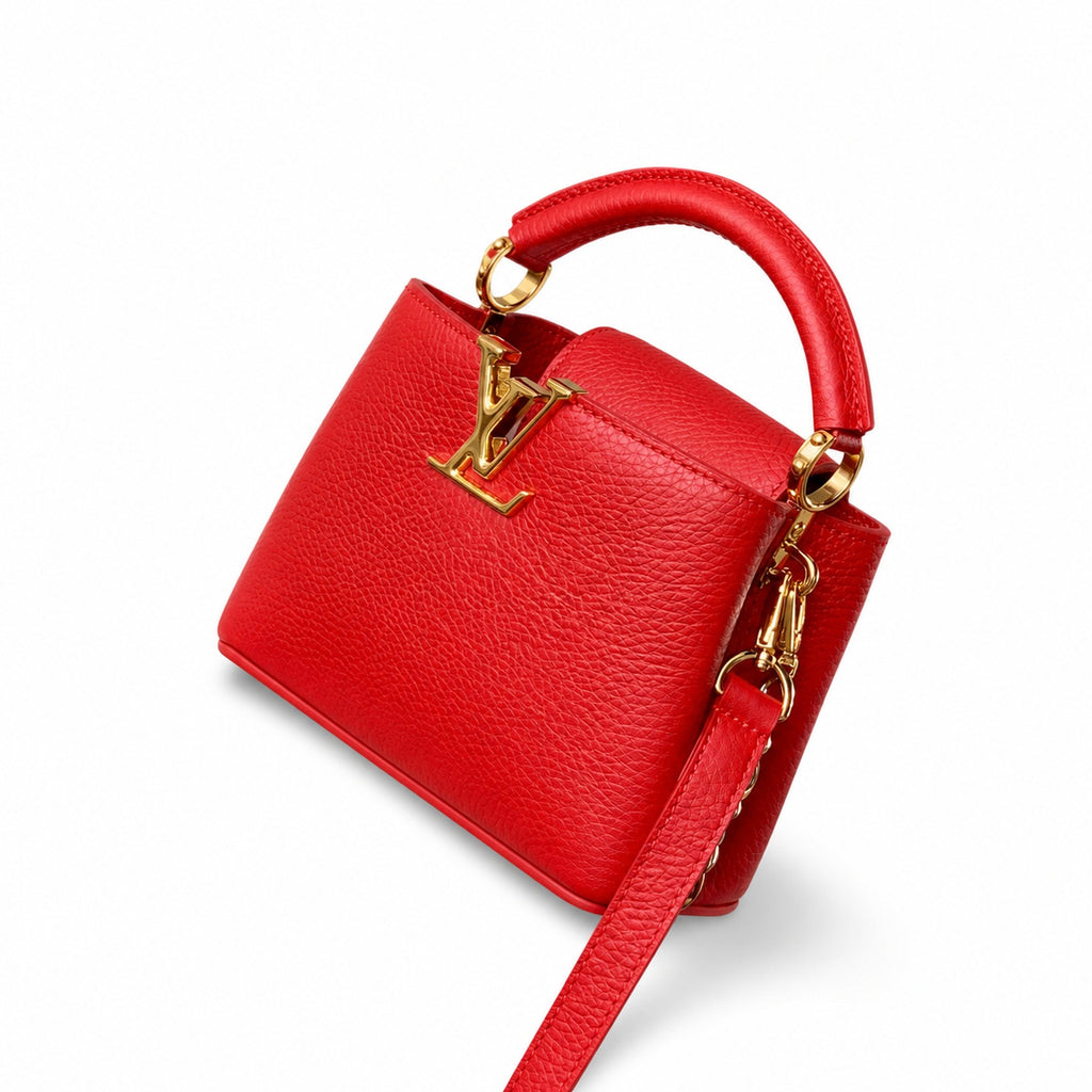 Louis Vuitton Capucines Mini Leather Red Handbag
