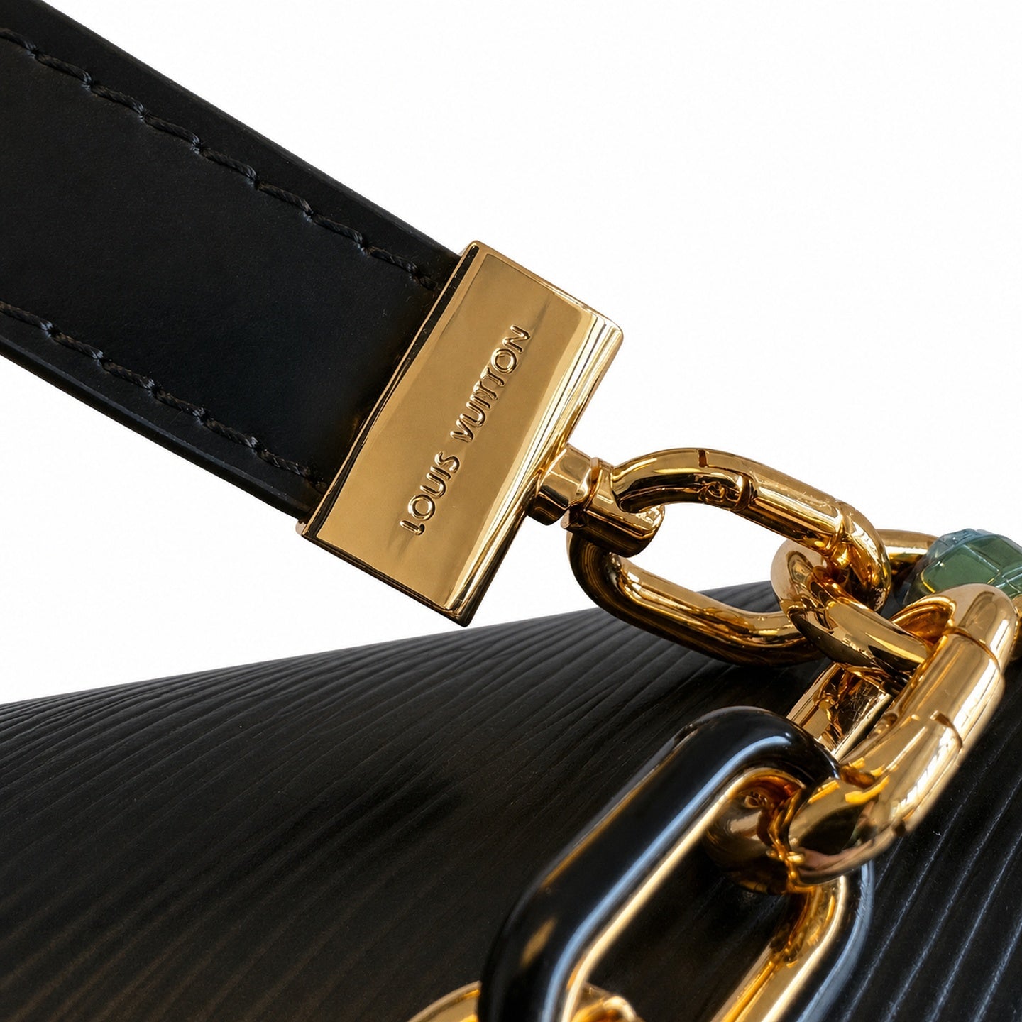 Louis Vuitton Twist Leather Black Gold Handbag