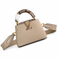 Louis Vuitton Capucines Mini Snakeskin Leather Gray Handbag