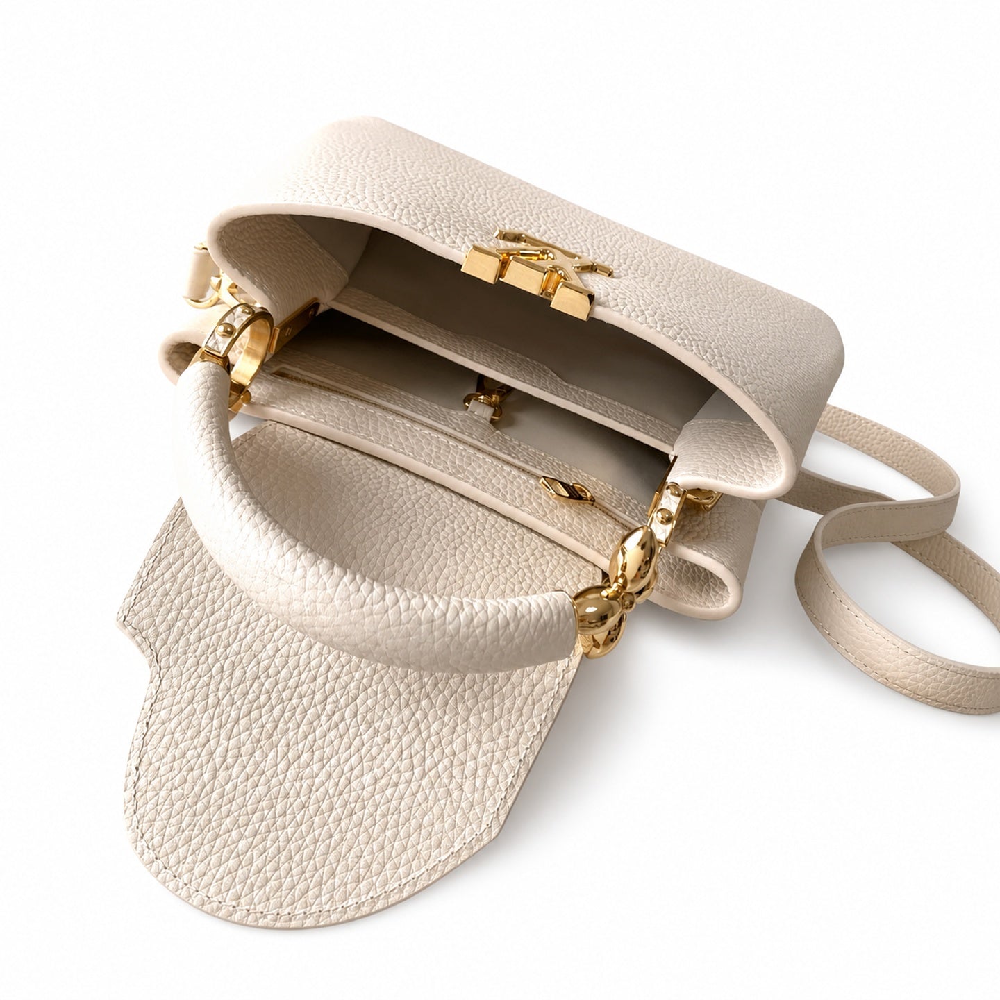 Louis Vuitton Capucines Leather White Handbag