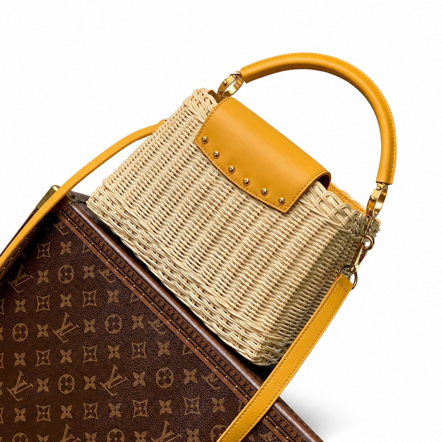 Louis Vuitton Capucines Small Leather Yellow Handbag