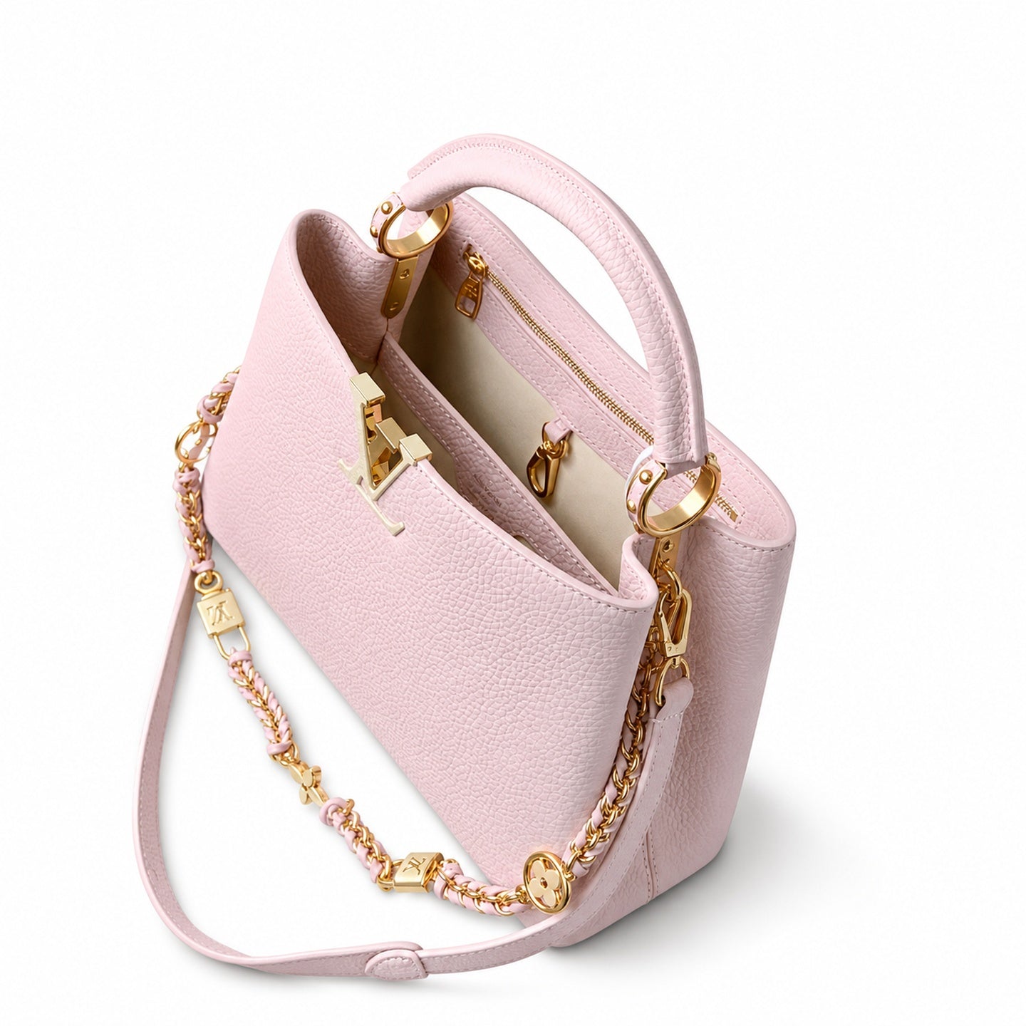 Louis Vuitton Capucines Medium Leather Pink Handbag