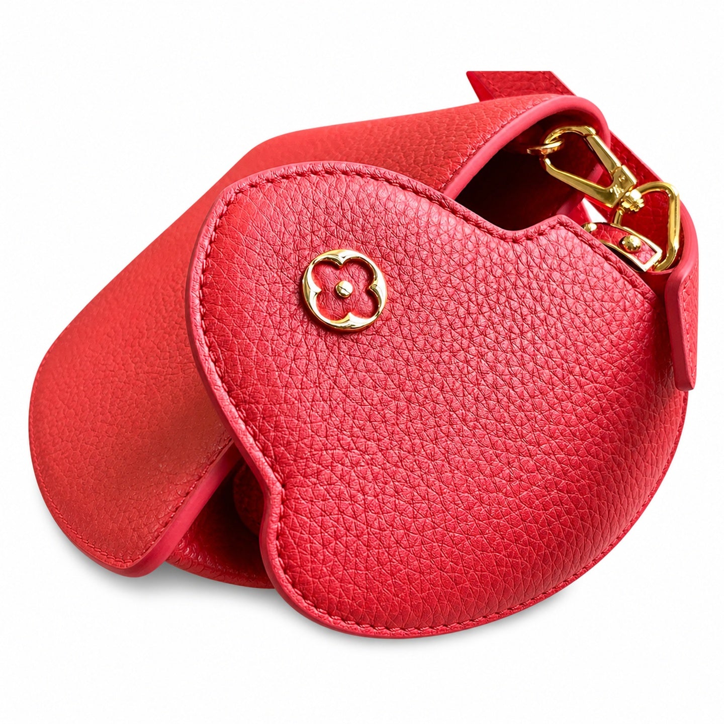 Louis Vuitton Capucines Small Leather Red Gold Handbag