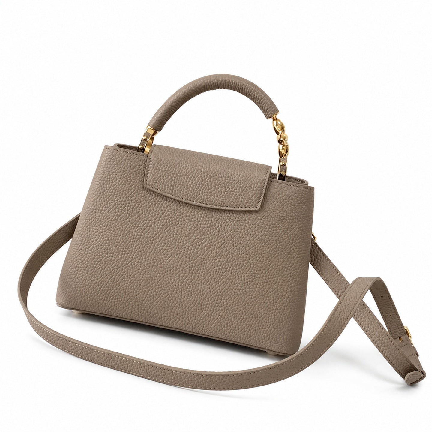 Louis Vuitton Capucines Leather Gray Handbag