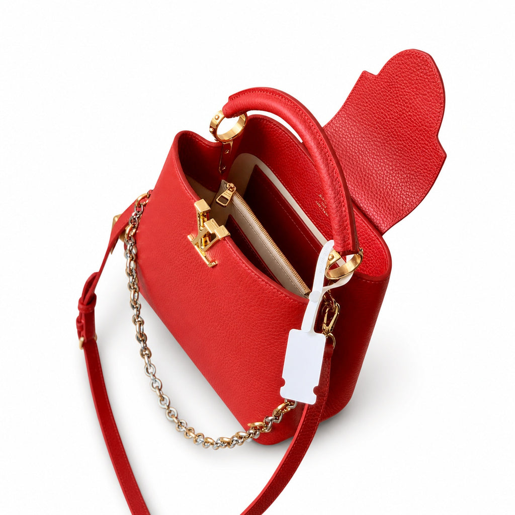 Louis Vuitton Capucines Small Leather Red Handbag